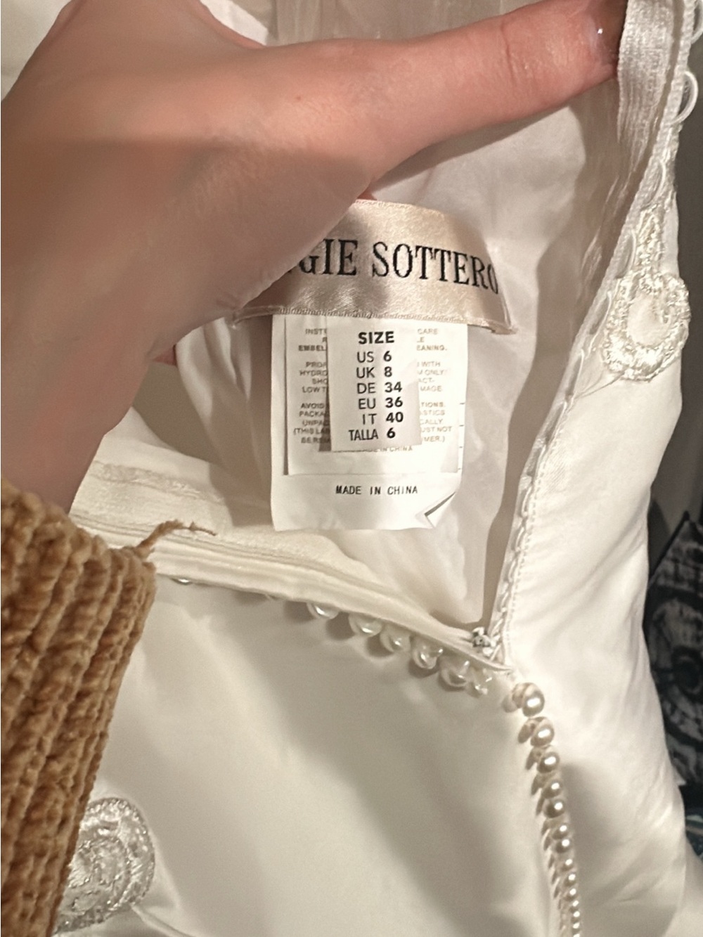 Maggie Sottero Ivory Bridal Slip with Pearl Trim